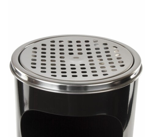 Урна с пепельницей 18 литров, 580х210 мм, нержавеющая сталь, черная, LAIMA PROFESSIONAL, 606298