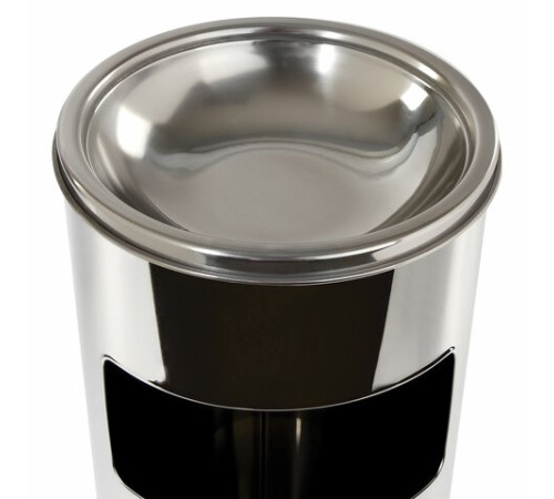 Урна с пепельницей 27 литров, 600х250 мм, нержавеющая сталь, зеркальная, LAIMA PROFESSIONAL, 606299