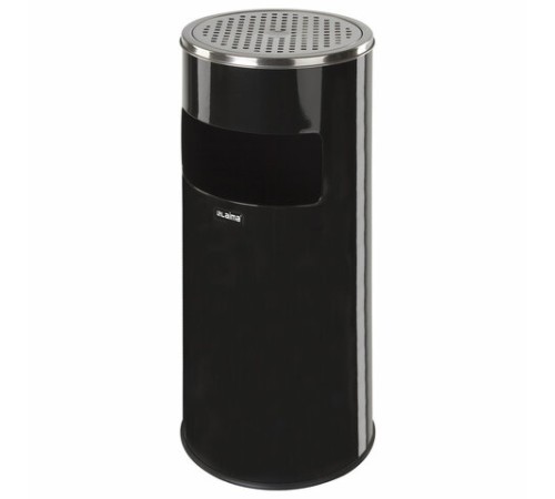 Урна с пепельницей 27 литров, 600х250 мм, нержавеющая сталь, черная, LAIMA PROFESSIONAL, 606300