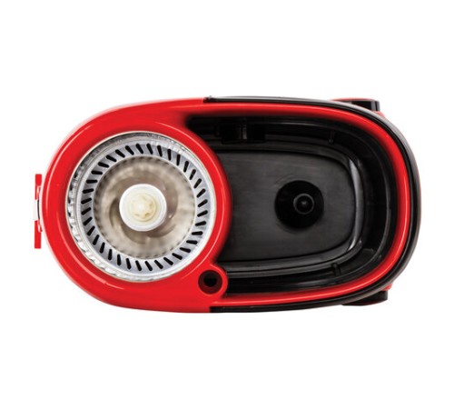 Швабра с отжимом и ведром 19л/9л на колесах и ручкой для перевозки, отжим центрифуга, 2 круглые насадки, черно-красный, LAIMA, 606303, M029B