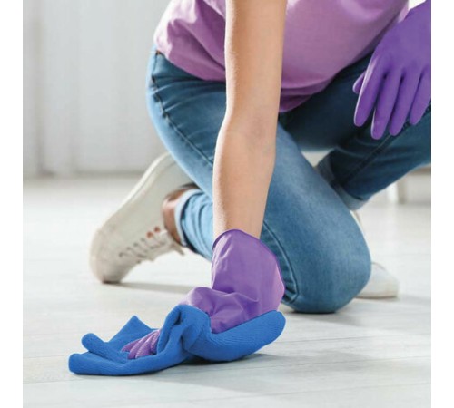 Тряпка для мытья пола, микрофибра, 50х60 см, синяя, 220 г/м2, ЛЮБАША, 606308