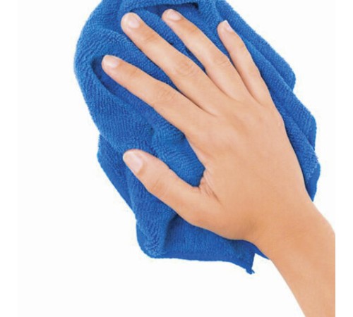 Тряпка для мытья пола, ПЛОТНАЯ микрофибра, 70х80 см, синяя, 220 г/м2, ЛЮБАША 