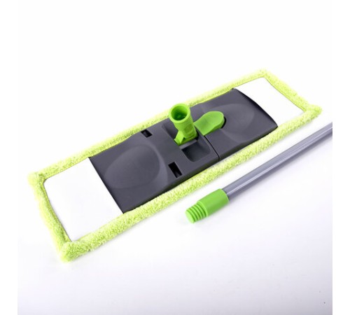 Швабра с флаундером 40 см, черенок 110 см, еврорезьба, насадка МОП микрофибра, индивидуальная упаковка пакет, ЛЮБАША, 606312