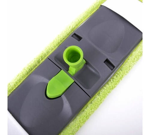 Швабра с флаундером 40 см, черенок 110 см, еврорезьба, насадка МОП микрофибра, индивидуальная упаковка пакет, ЛЮБАША, 606312