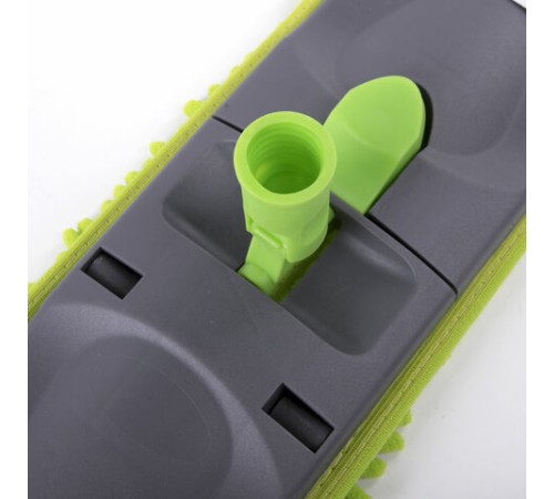 Швабра с флаундером 40 см, черенок 110 см евро, насадка МОП микрофибра СИНЕЛЬ, индивидуальная упаковка пакет, ЛЮБАША, 606313