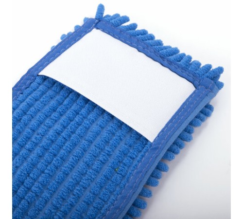 Швабра с флаундером 40 см, черенок 80-120 см, еврорезьба, насадка МОП микрофибра СИНЕЛЬ, индивидуальная упаковка пакет, LAIMA, 606314