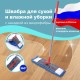 Швабра с флаундером 40 см, черенок 80-120 см, еврорезьба, насадка МОП микрофибра СИНЕЛЬ, индивидуальная упаковка пакет, LAIMA, 606314