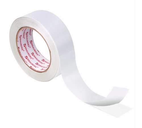 Клейкая двухсторонняя лента 38 мм х 25 м, ПОЛИПРОПИЛЕНОВАЯ ОСНОВА, 90 микрон, BRAUBERG, 606426