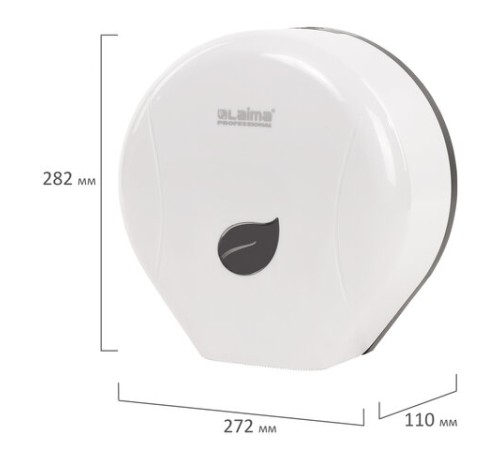 Диспенсер для туалетной бумаги LAIMA PROFESSIONAL ECO (Система T2), малый, белый, ABS-пластик, 606545