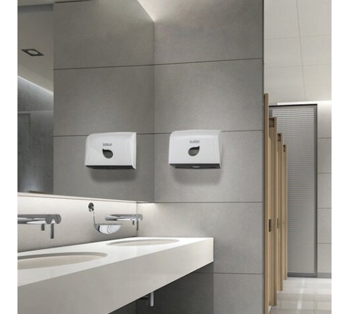 Диспенсер для полотенец LAIMA PROFESSIONAL ECO (Система H3), V-сложения, белый, ABS-пластик, 606548