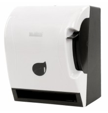 Диспенсер для полотенец в рулонах LAIMA PROFESSIONAL ECO (H1), механический, с рычагом, белый, ABS-пластик, 606549