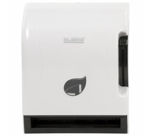 Диспенсер для полотенец в рулонах LAIMA PROFESSIONAL ECO (H1), механический, с рычагом, белый, ABS-пластик, 606549