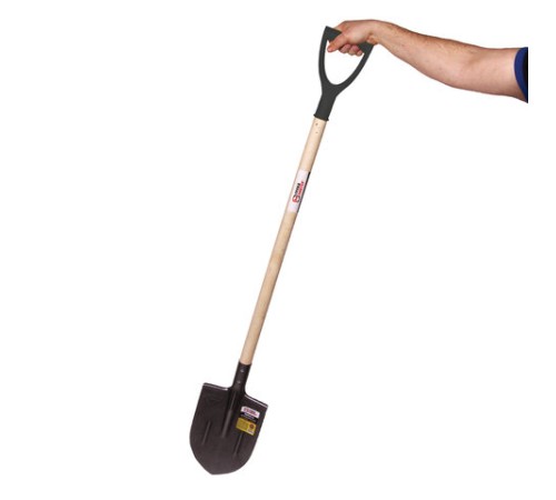 Лопата штыковая из рельсовой стали ГРАНДМАСТЕР, 21х36 см, высота 130 см, деревянный черенок, 606553