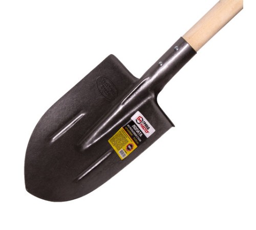 Лопата штыковая из рельсовой стали ГРАНДМАСТЕР, 21х36 см, высота 130 см, деревянный черенок, 606553