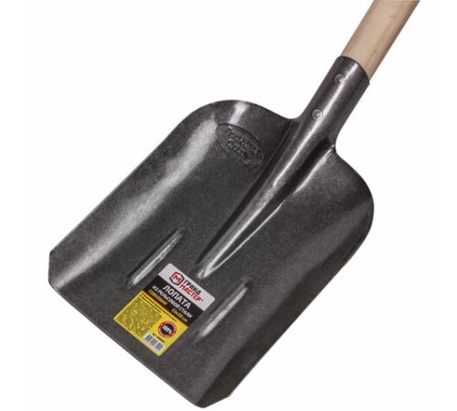 Лопата совковая из рельсовой стали ГРАНДМАСТЕР, 23х28 см, высота 130 см, деревянный черенок, 606554