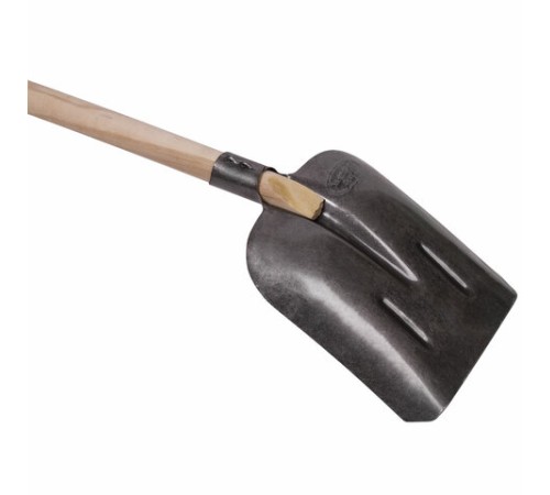 Лопата совковая из рельсовой стали ГРАНДМАСТЕР, 23х28 см, высота 130 см, деревянный черенок, 606554