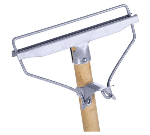 Швабра для пола с металлическим зажимом, деревянный черенок 120 см, рабочая часть 20 см, ШВА 094