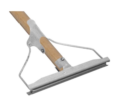 Швабра для пола с металлическим зажимом, деревянный черенок 120 см, рабочая часть 20 см, ШВА 094