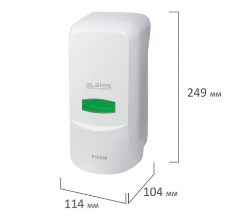 Дозатор для мыла-пены LAIMA PROFESSIONAL CLASSIC, НАЛИВНОЙ, 1 л, белый, ABS-пластик, 606681