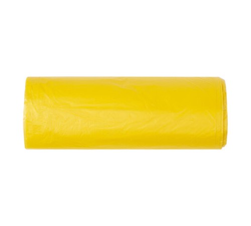 Мешки для раздельного сбора мусора 60 л желтые в рулоне 20 шт., ПНД 10 мкм, 58х68 см, LAIMA, 606701, 3804
