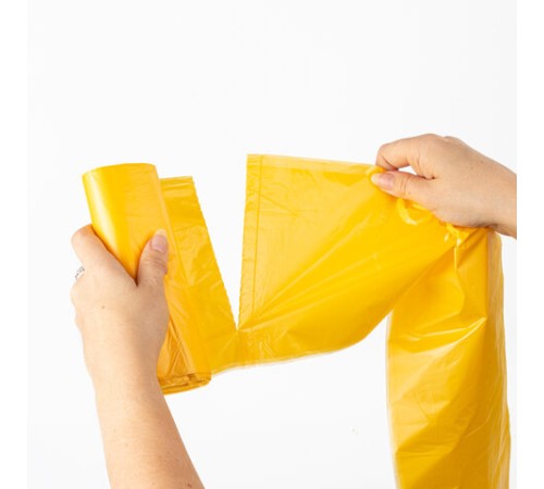 Мешки для раздельного сбора мусора 60 л желтые в рулоне 20 шт., ПНД 10 мкм, 58х68 см, LAIMA, 606701, 3804