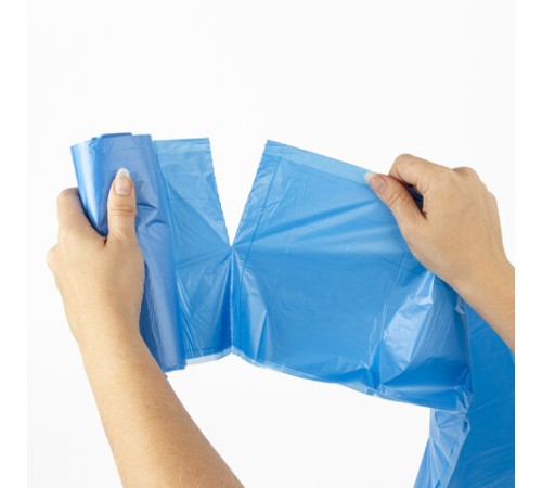 Мешки для раздельного сбора мусора 60 л синие в рулоне 20 шт., ПНД 10 мкм, 58х68 см, LAIMA, 606703, 3828