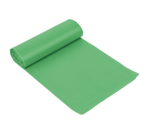 Мешки для раздельного сбора мусора 60 л зеленые в рулоне 20 шт., ПНД 10 мкм, 58х68 см, LAIMA, 606704, 3835