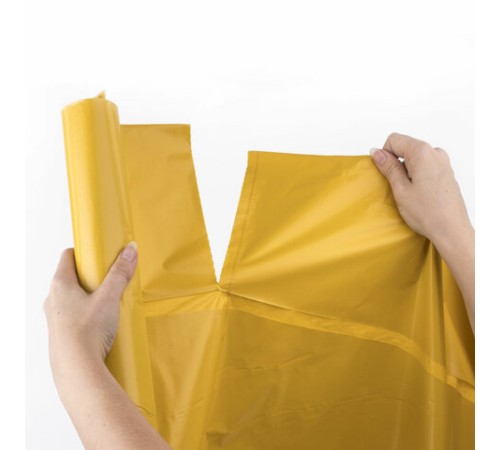 Мешки для раздельного сбора мусора 120 л, желтые, в рулоне 10 шт., ПВД 38 мкм, 70х108 см, LAIMA, 606705, 3842