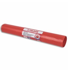 Мешки для раздельного сбора мусора 120 л красные в рулоне 10 шт., ПВД 38 мкм, 70х108 см, LAIMA, 606706, 3859