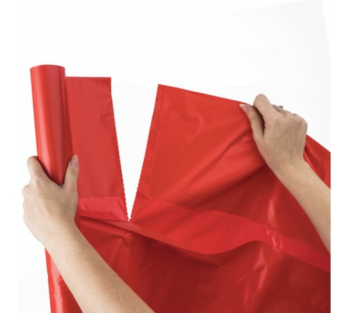 Мешки для раздельного сбора мусора 120 л красные в рулоне 10 шт., ПВД 38 мкм, 70х108 см, LAIMA, 606706, 3859