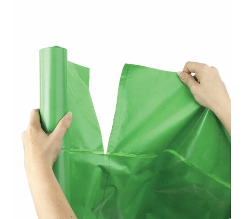 Мешки для раздельного сбора мусора 120 л зеленые в рулоне 10 шт., ПВД 38 мкм, 70х108 см, LAIMA, 606708, 3873