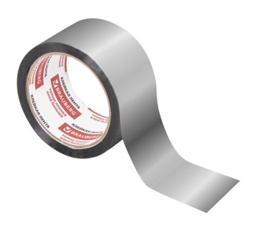 Клейкая МЕТАЛЛИЗИРОВАННАЯ лента 48 мм х 50 м, ПОЛИПРОПИЛЕНОВАЯ ОСНОВА, подвес, BRAUBERG, 606768