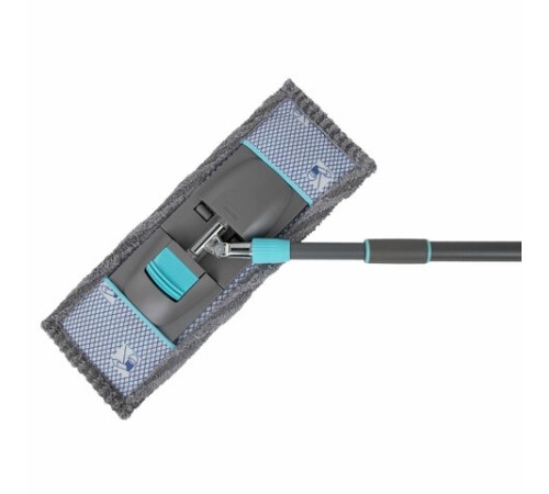 Швабра с насадкой 42 см, телескопический черенок 75-120 см, микрофибра, карманы, LAIMA HOME, 606796