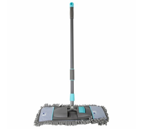 Швабра с насадкой 42 см, телескопический черенок 75-120 см, микрофибра, карманы, LAIMA HOME, 606798