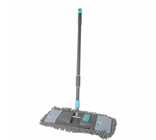 Швабра с насадкой 42 см, телескопический черенок 75-120 см, микрофибра, карманы, LAIMA HOME, 606798
