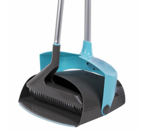 Совок для мусора + щетка, закрывающаяся крышка, алюминиевая рукоятка, высота изделия 93 см, рукоятка 74 см, 