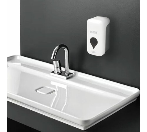 Дозатор для мыла-пены ULTRA LAIMA PROFESSIONAL, НАЛИВНОЙ, 0,5 л, белый, ABS-пластик, 606830