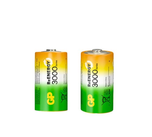 Батарейки аккумуляторные GP ReEnergy Ni-Mh КОМПЛЕКТ 2 шт., D (HR20), 3000 mAh, 300DHCRGY-2CRCB2 Батарейки аккумуляторные GP ReEnergy Ni-Mh КОМПЛЕКТ 2 шт., D (HR20), 3000 mAh, 300DHCRGY-2CRCB2