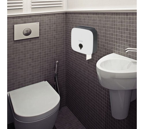 Диспенсер для туалетной бумаги ULTRA LAIMA PROFESSIONAL (Система T2), малый, белый, ABS-пластик, 606835