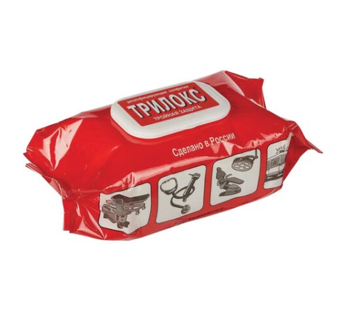 Дезинфицирующие салфетки для обработки любых поверхностей 120 шт., ТРИЛОКС, клапан-крышка, ДСТ-120