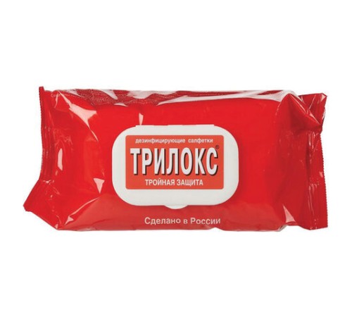 Дезинфицирующие салфетки для обработки любых поверхностей 120 шт., ТРИЛОКС, клапан-крышка, ДСТ-120