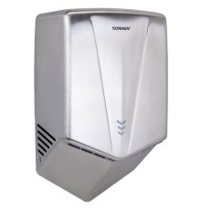 Сушилка для рук ВЫСОКОСКОРОСТНАЯ АНТИВАНДАЛЬНАЯ SONNEN K2022A, 1300 Вт, 150 м/с, IPX1, 72 дБ, нержавеющая сталь, 607191