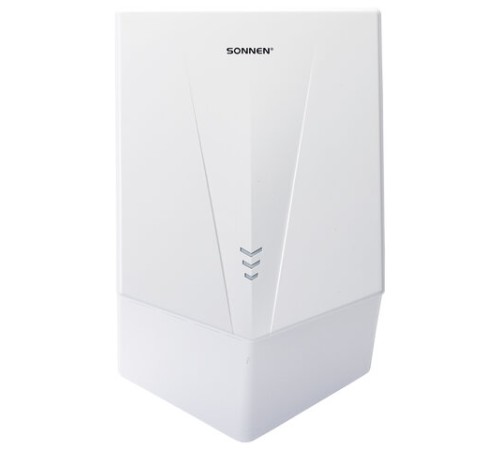 Сушилка для рук ВЫСОКОСКОРОСТНАЯ SONNEN K2022B, 1300 Вт, 150 м/с, IPX1, 72 дБ, белая, пластиковый корпус, 607192