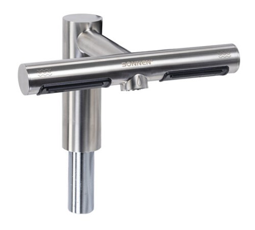 Сушилка для рук, встроенная в смеситель с подачей воды, сенсорная, SONNEN SF1204, 1200 Вт, 95 м/с, IP24, нержавеющая сталь, 607194