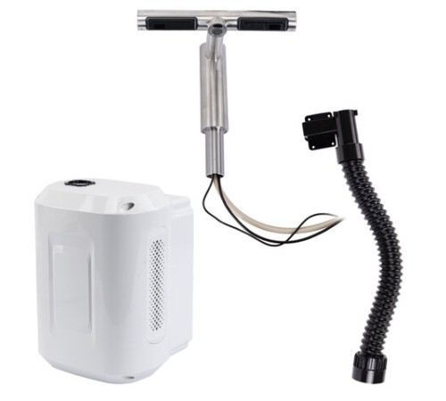 Сушилка для рук, встроенная в смеситель с подачей воды, сенсорная, SONNEN SF1204, 1200 Вт, 95 м/с, IP24, нержавеющая сталь, 607194