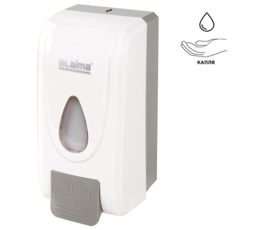 Дозатор для жидкого мыла LAIMA PROFESSIONAL ECONOMY, НАЛИВНОЙ, 1 л, ABS-пластик, белый, 607321, X-2228-1
