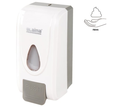 Дозатор для жидкого мыла-пены LAIMA PROFESSIONAL ECONOMY, НАЛИВНОЙ, 1 л, ABS-пластик, белый, 607322, X-2228-F1