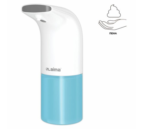 Дозатор для мыла-пены СЕНСОРНЫЙ настольный LAIMA, НАЛИВНОЙ, 0,3 л, ABS-пластик, белый, 607324, X-5507F
