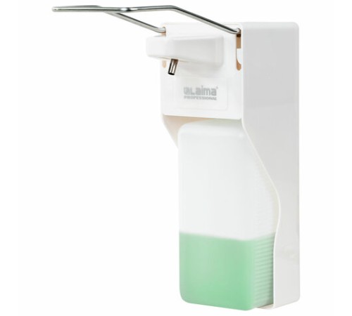 Дозатор локтевой для жидкого мыла и геля-антисептика, с еврофлаконом 1 л, LAIMA, ABS-пластик, 607325, X-2265