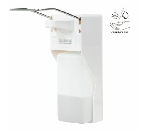 Дозатор локтевой для антисептика и мыла УНИВЕРСАЛЬНЫЙ, с еврофлаконом 1 л, LAIMA, ABS-пластик, 607326, X-2265S